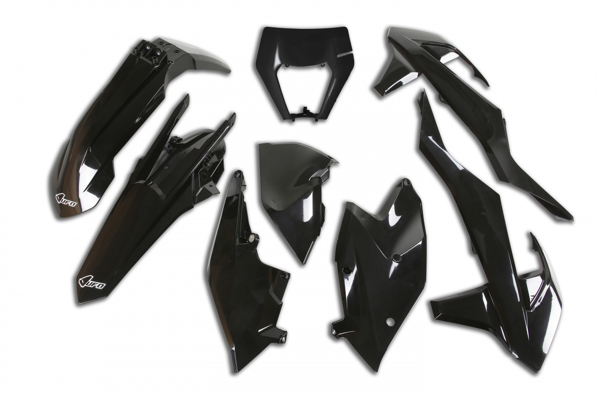 Plastic Kit black for Ktm EXC 125/XC W125 - EXC 150/XC W150 / XC W150TPI - EXC 250/XC W250 - EXC-F 250/XCF W250 - EXC 300/XC....