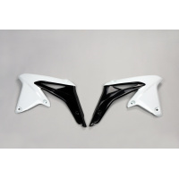 Radiator covers - white-black - Suzuki - REPLICA PLASTICS - SU04917-041 - UFO Plast