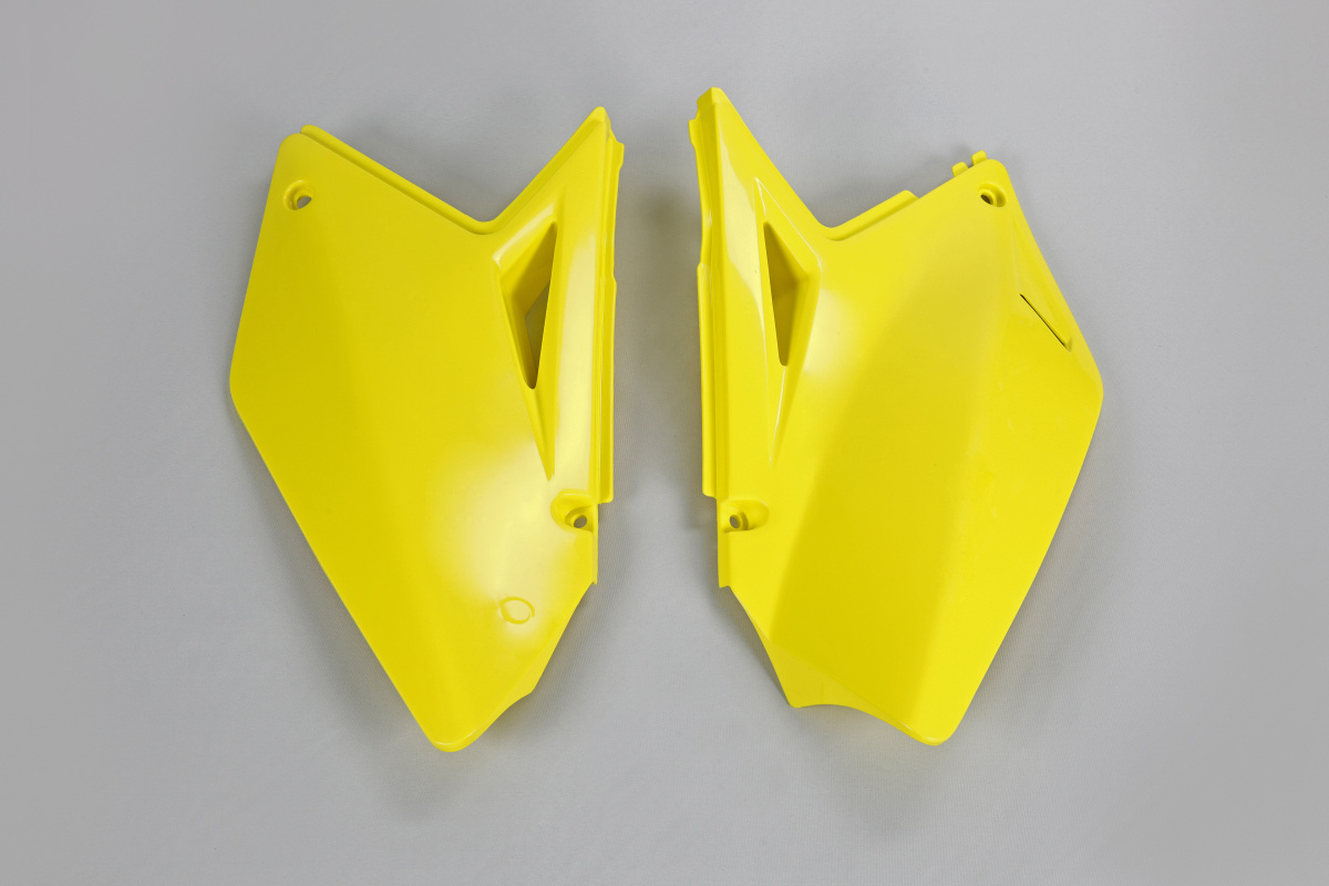 Side Panels yellow for Suzuki RMZ 250 (2007-09) - REPLICA PLASTICS - SU04902-102 - Ufo Plast