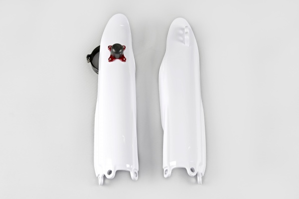 Fork slider protectors + quick starter - white 046 - Yamaha - REPLICA PLASTICS - YA03897-046 - UFO Plast