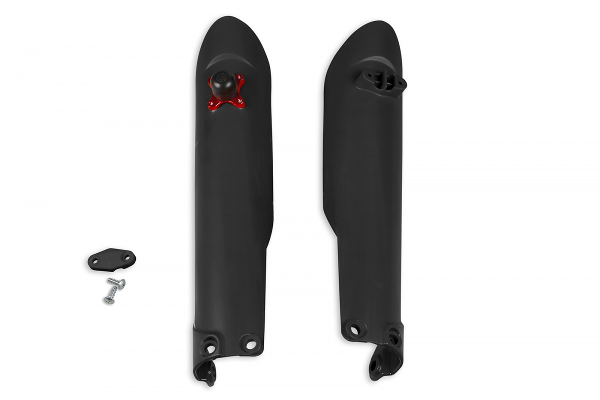 Fork slider protectors + quick starter - black - Gas Gas - REPLICA PLASTICS - GG07136-001 - UFO Plast