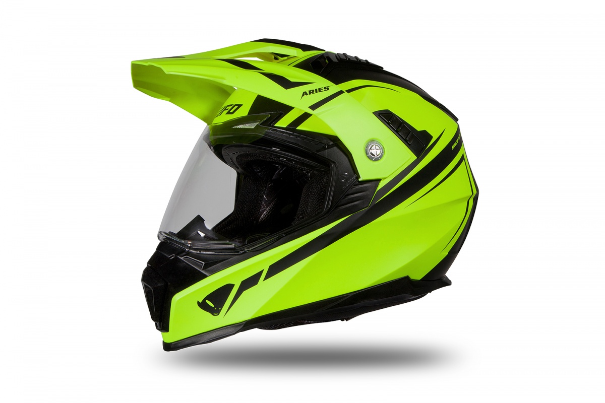 Motocross Enduro helmet Aries black and neon yellow matt - Helmets - HE179 - UFO Plast