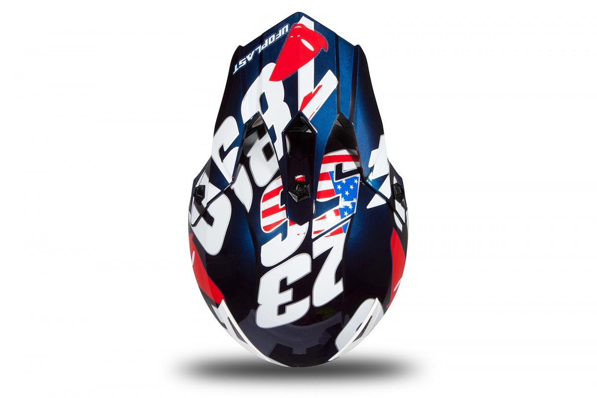 Motocross helmet for kids Numbers blue glossy - Helmets - HE193 - UFO Plast