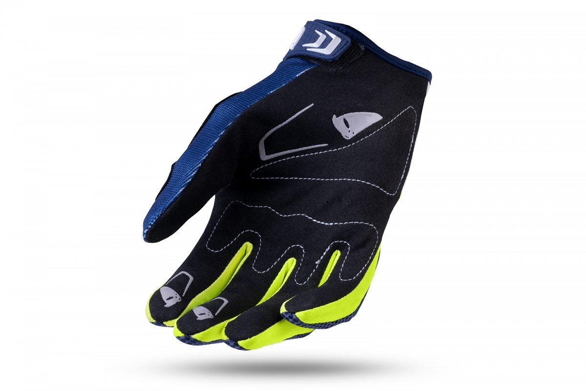 MOTOCROSS IRIDIUM GLOVES BLUE AND NEON YELLOW - Gloves - GU04478-NDFL - UFO Plast