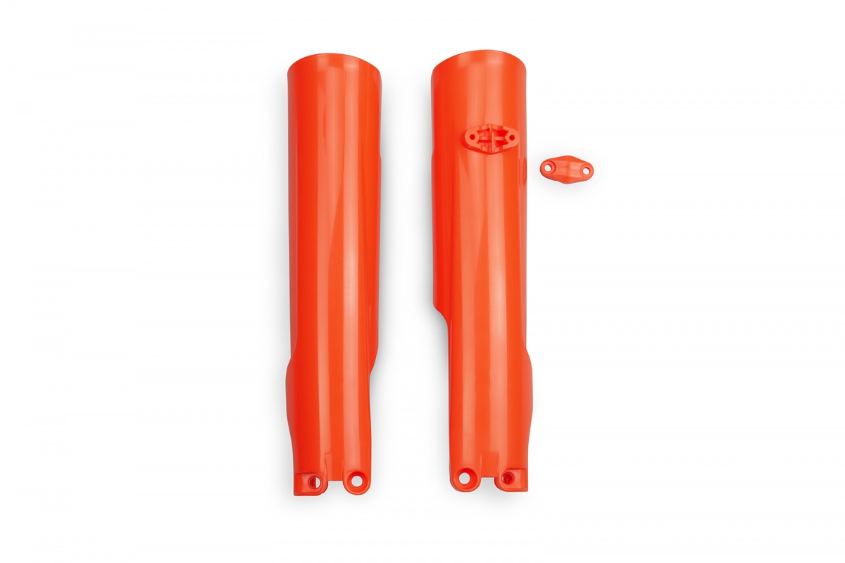 FORK SLIDER PROTECTORS - NEON ORANGE - KTM - REPLICA PLASTICS - KT05014-FFLU - UFO Plast