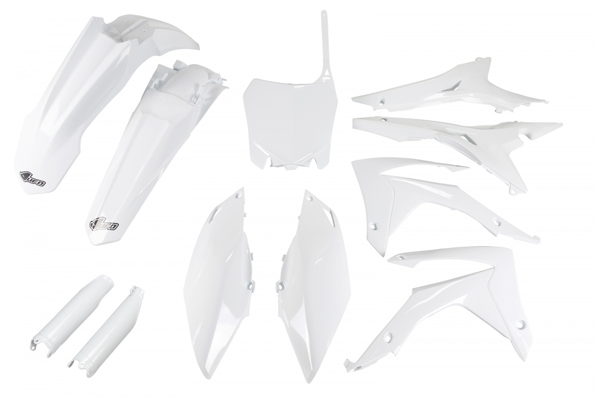 Full Plastic Kit white for Honda CRF 250R (2014-17) - CRF 450R (2013-16) - REPLICA PLASTICS - HOKIT122F-041 - Ufo Plast