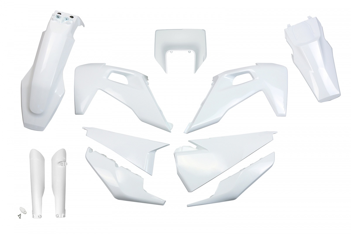 Full Plastic Kit white for Husqvarna TE 250 - FE 250 - TE 300 - FE 350 - FE 450 - FE 501 - TX 125 - TX 250 - TX 300 - TE 150 ...