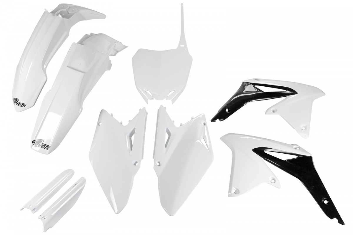 Full Plastic Kit white for Suzuki RMZ 450 (2008-17) - REPLICA PLASTICS - SUKIT409F-041 - Ufo Plast